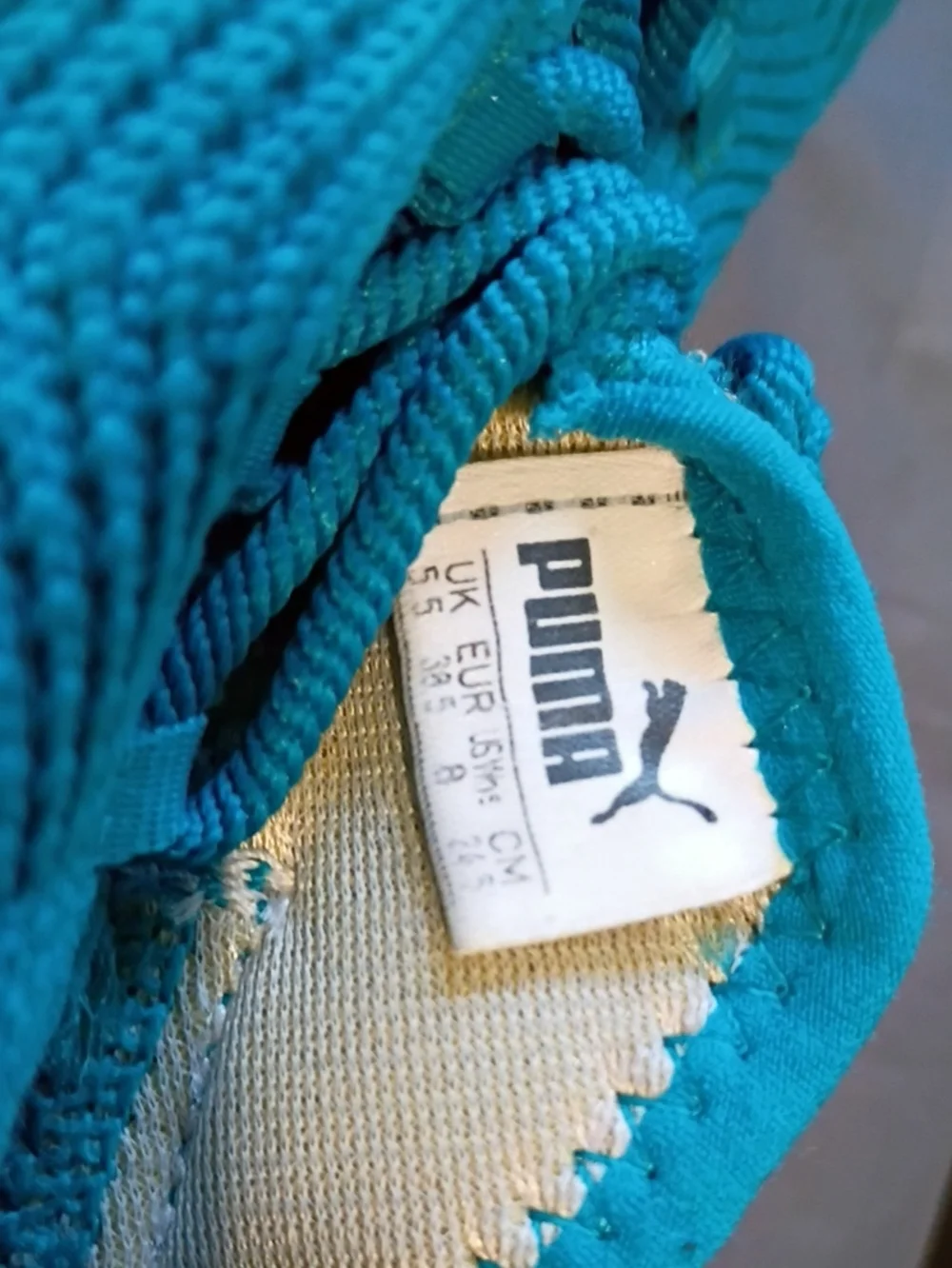 Puma Teal Knit Lace-Up Sneakers